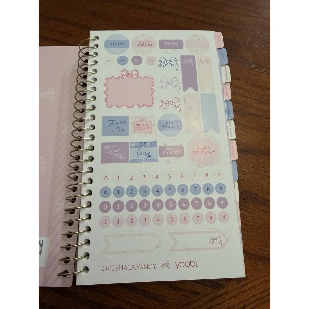 LoveShackFancy x Target Weekly Monthly Student School Planner Floral Ditsy Pink